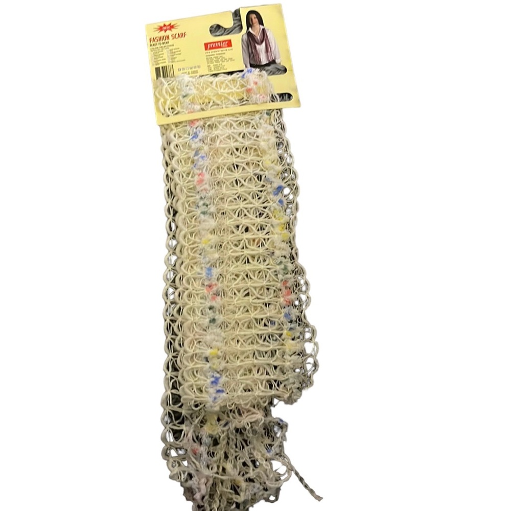 🌻Lightweight fashion scarf Premier Yarns white with a touch of various colors